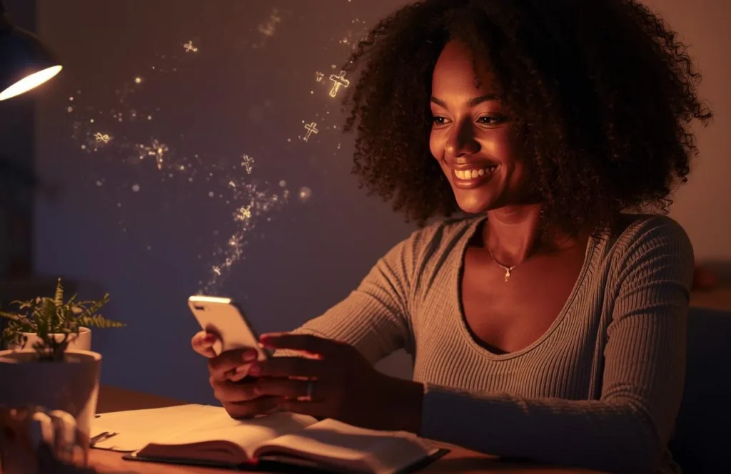 "Digital app screen for Bible study" (for an app screenshot)