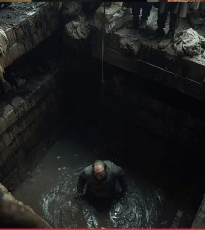 "Hands reaching down into darkness to rescue someone, representing redemption from a broken past"