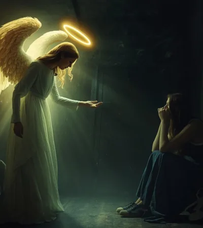 AN ANGEL APPEARED TO A WOMAN IN A DESPERATE CONDITION.