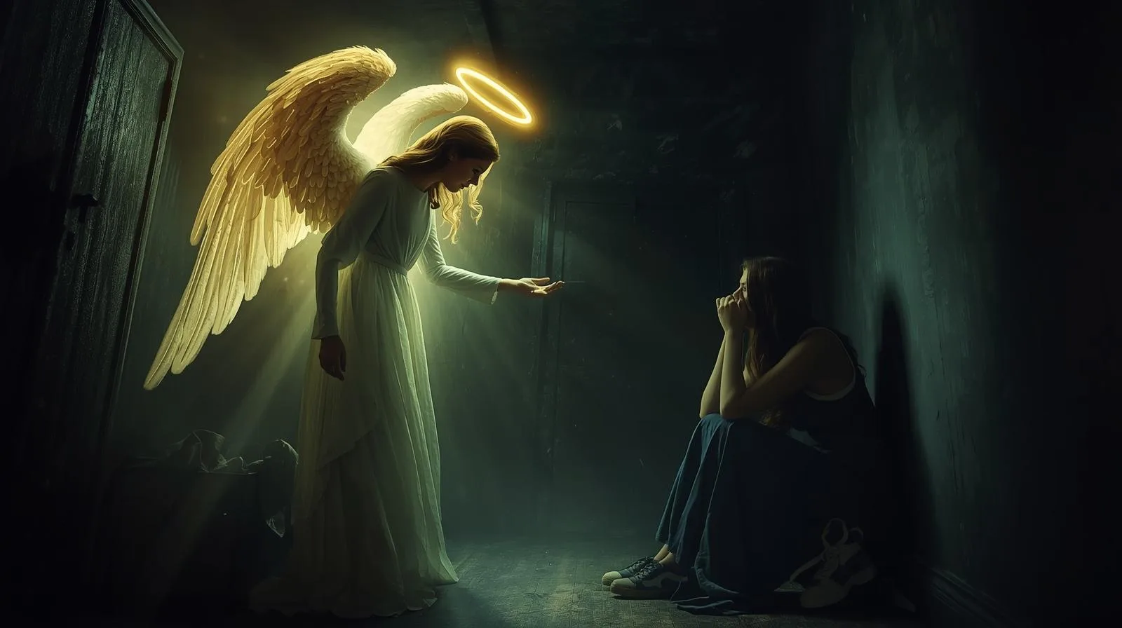 AN ANGEL APPEARED TO A WOMAN IN A DESPERATE CONDITION.