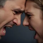 HUSBAND AND WIFE ANGRY AT EACH OTHER