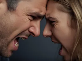 HUSBAND AND WIFE ANGRY AT EACH OTHER