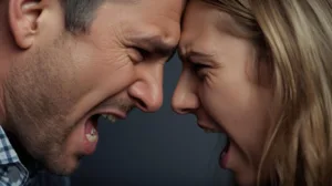 HUSBAND AND WIFE ANGRY AT EACH OTHER