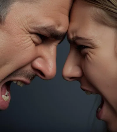 HUSBAND AND WIFE ANGRY AT EACH OTHER