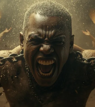 someone breaking chains holding them bound