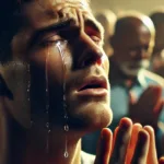 a young man praying to God