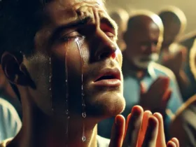 a young man praying to God