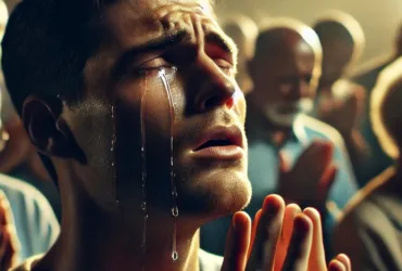 a young man praying to God