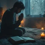 praying at 3 AM with candles