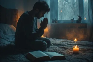 praying at 3 AM with candles