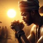 -A-cinematic-and-dramatic-thumbnail-depicting-a-photorealistic-Nigerian-Christian-Yoruba-man-praying-and-sweating-